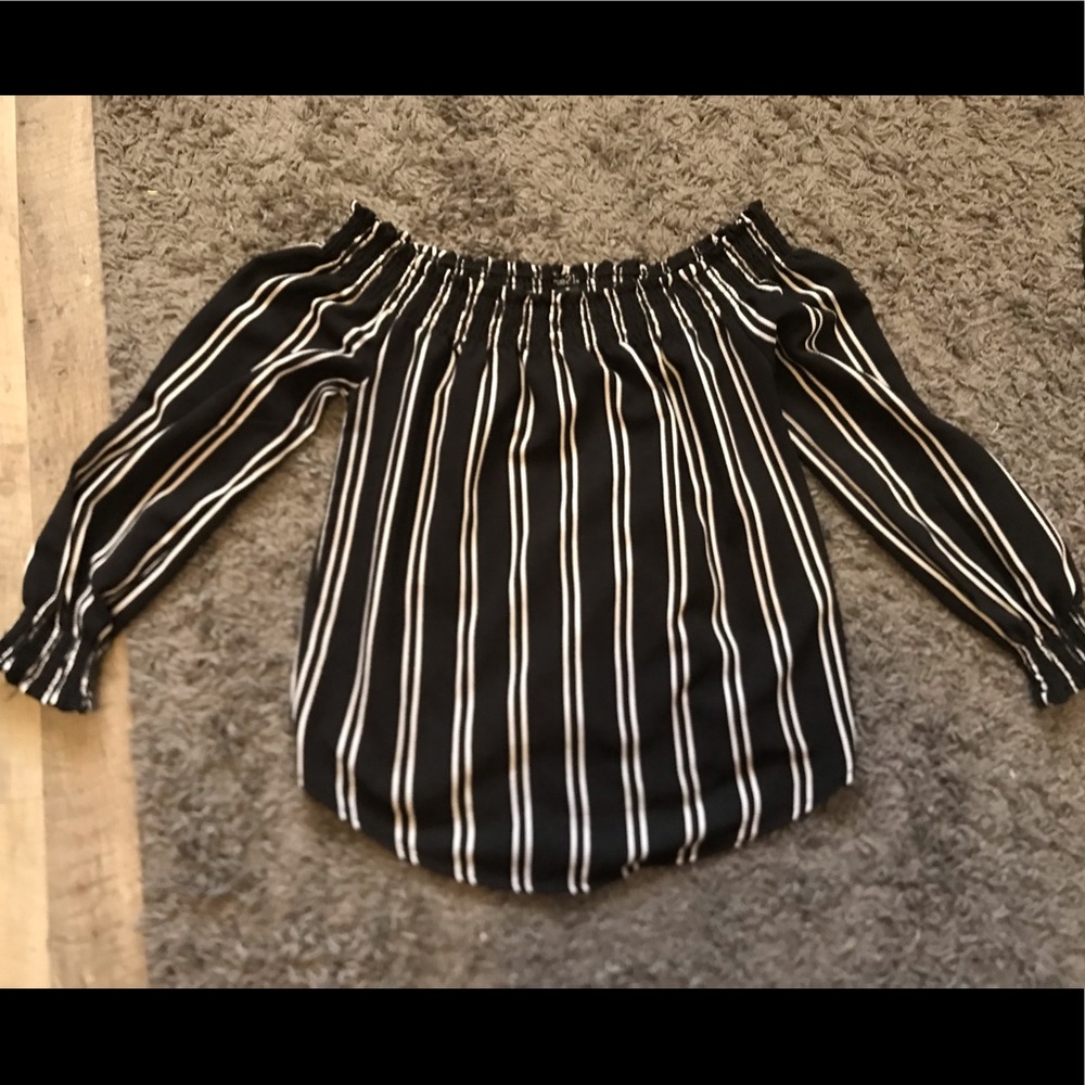 A black and white stripped blouse from rue 21